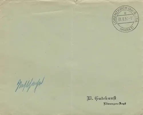 Tampon spécial 1937, Lorenzkirch sur Riesa, Postschicht