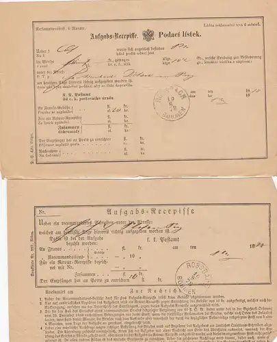 1876/77: 15x Rossbach/Böhmen, certificat de tâche, permis de travail