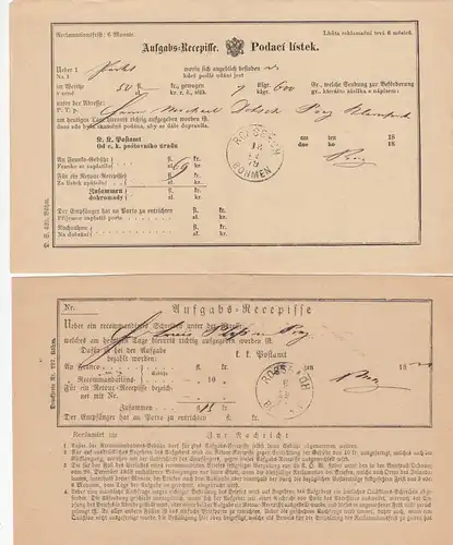 1876/77: 15x Rossbach/Böhmen, certificat de tâche, permis de travail