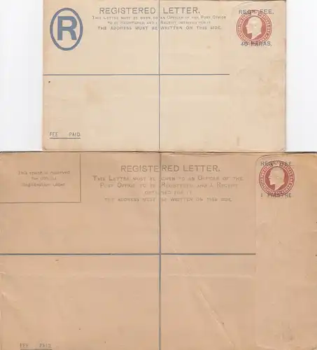 Registered Letter, unused, Piastre, Paras