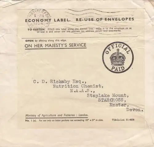 Double used cover: 1953 New York, 1954 Cornwall to Starcross, Exeter, Devon