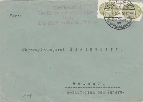 1934: Gotha, Propagandaspruch nach Weimar - Kriegsschuld