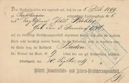 Affaire T-1899 vers Karlsruhe - Affaire d'imprimerie Stuttgart / Tuttlingen