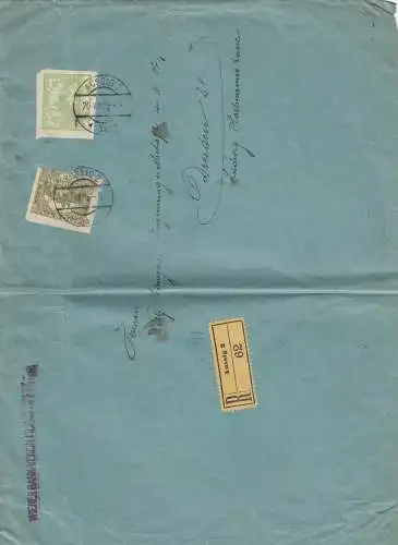 Lettre recommandé Aussig 1919 a Dresde, Wiener Bank Verein