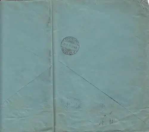Einschreiben Aussig 1919 nach Dresden, Wiener Bank Verein