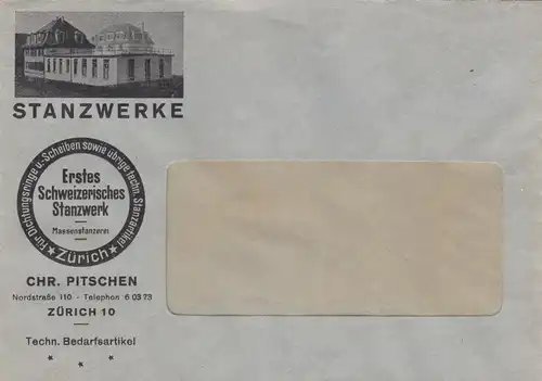 Briefumschlag Zürich, Erstes Stanzwerk, Dichtungen etc.