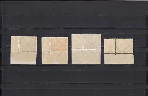 MiNr 450-453, post-fraîchissement, ** Eckrand E4, Falz en marge, 50 BPP Signature