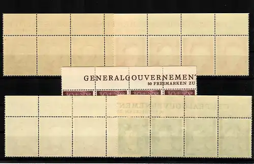GG Generalgouvernement MiNr. 96-100, ** postfrisch, Inschrift GG