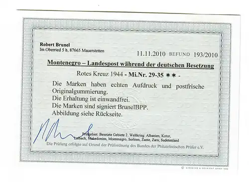 Monténégro: Min. 29-35, post-frais, BPP résultats