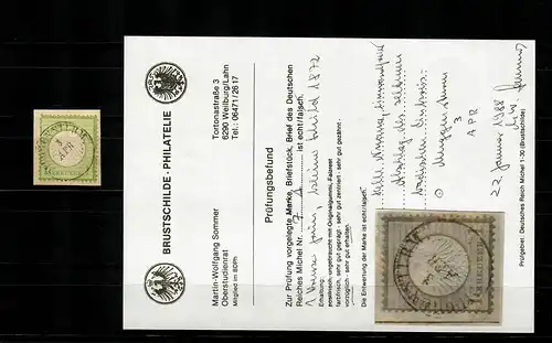 DR: MiNr. 7, gestempelt Muggensturm,  geprüft