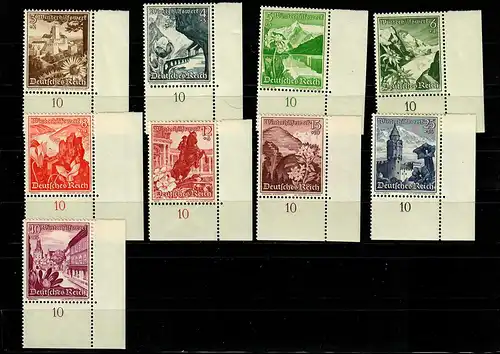 DR: MiNr. 675-683, Eckrand E4, postfrisch, ** ungefaltetet