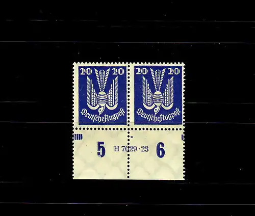 DR: MiNr. 346 - Deutsche Flugpost - Unterrandpaar, HAN, postfrisch, **