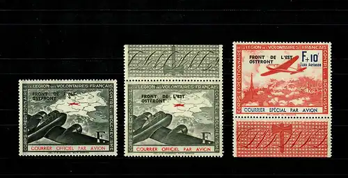 Frankreich MiNr. IVa, IVb, V, je postfrisch **, teils mit Rand