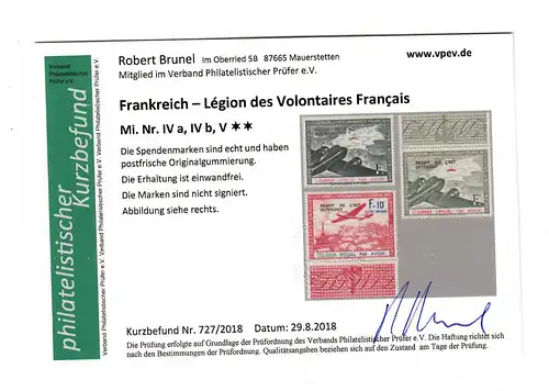 Frankreich MiNr. IVa, IVb, V, je postfrisch **, teils mit Rand