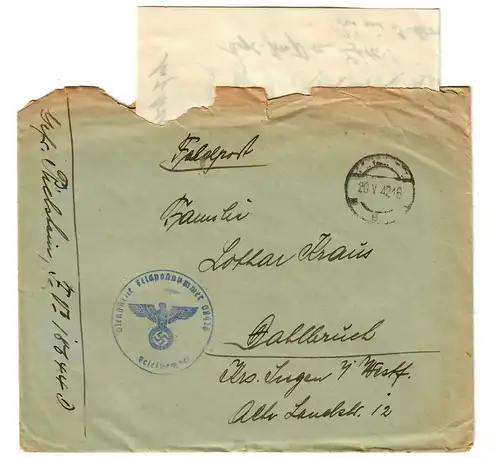 4 Lettres de poste de la Légionnaire, toutes avec contenu, 1942/43