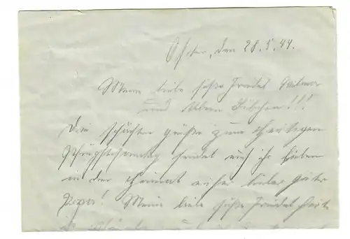 Post 31.5.44 Tarnopol FPn° 23298B, Censure Centre d'examen de la poste Pz.AOK 4,