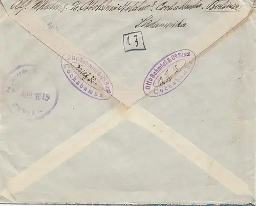 Bolivia/Bolivien: 1915: Cochabamba to Berlin/Germany
