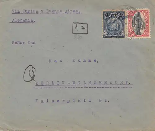 Bolivia/Bolivien: 1931 Cochabamba to Berlin/Germany