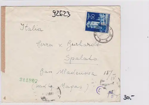 GG: Brief von Warschau nach Italien, Spalato, Zensur