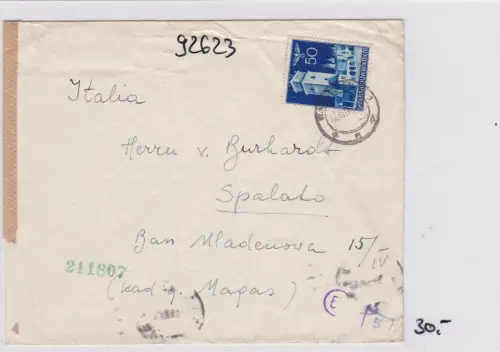 GG: Brief von Warschau nach Italien, Spalato, Zensur