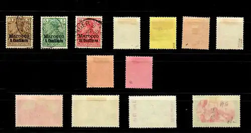 Dt. Post Marokko: MiNr. 7-19, gestempelt, 