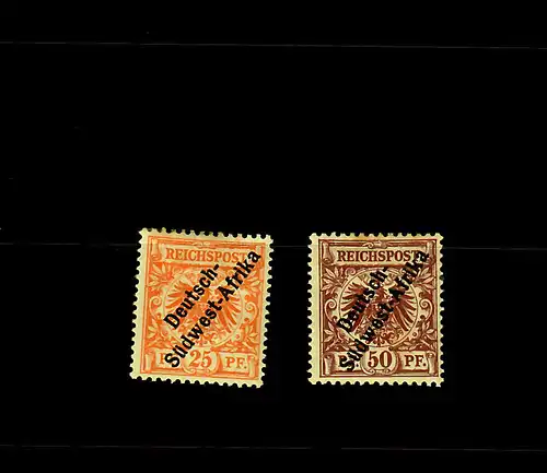 DSWA: MiNr. I-II, Falz mit kleinien Mängeln