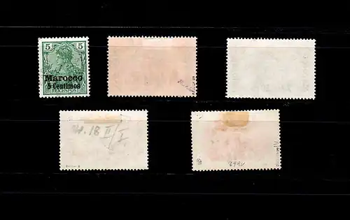 Dt. Post Marokko: MiNr. 8-19II, gestempelt, Höchstwert mit BPP Signatur