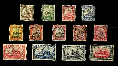 Nouvelle-Guinée: MiNr. 7-19, cacheté, la signature BPP maximale