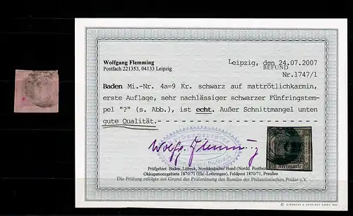 Baignade: Min° 4a, cacheté, résultat BPP