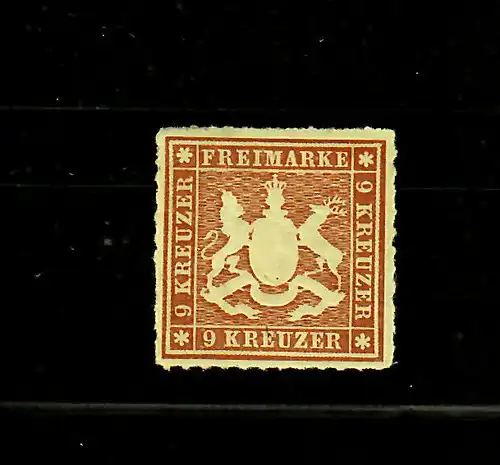 Württemberg: MiNr. 33a, *, Luxusstück, BPP Signatur