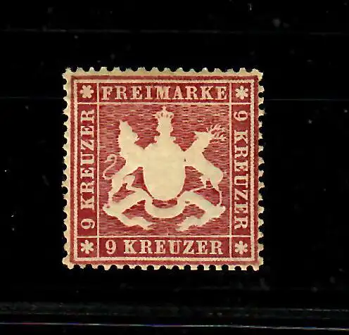 Wurtemberg: Min. 19yb, *, caoutchouc original, minuscules défauts, superbe morceau frais