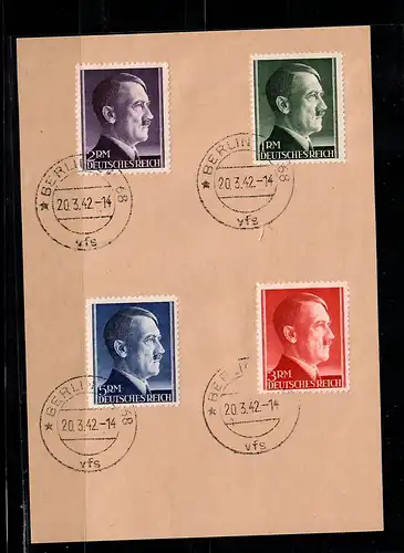 DR: MiNr. 799-802A, FDC von der Versandstelle Berlin, Blankoblatt