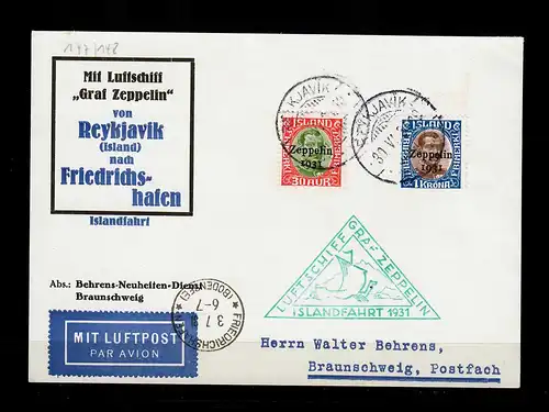 1931 Aéroport de Friedrichshafen (2x), route en Islande