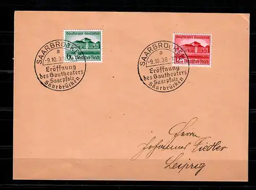 DR: MiNr. 673/74 FDC-Ersttag, Saarbrücken Theater nach Leipzig