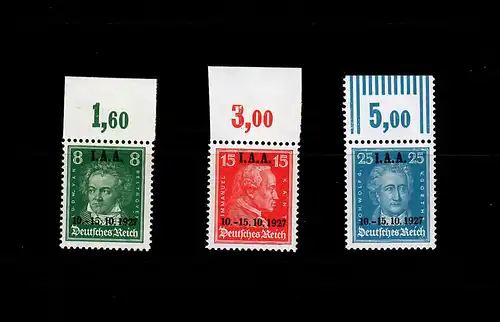 DR: MiNr. 407-409 OR,  postfrisch, **