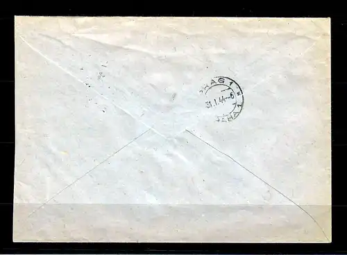 DR: Mi Nr. 865 FDC - Premier jour, courrier aérien, lettre recommandée Wroclaw à Prague