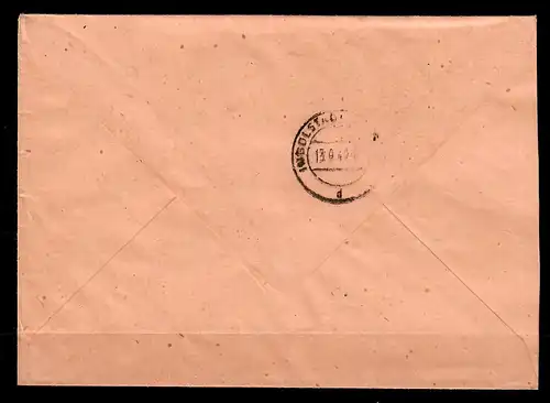 Rhénanie-Palatinat: lettre recommandée Coblence 1949, Min. 47-49 vers Ingolstadt