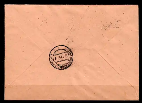 Wurtemberg: lettre recommandée Ebingen 1949, Min. 44-46 vers Ingolstadt