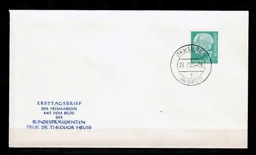 FDC Freimarke Bundespräsident Heuss, MiNr. 302