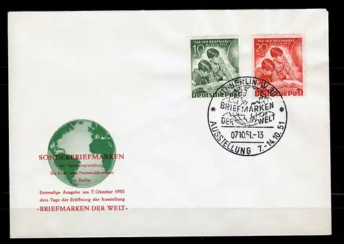 Berlin: Minn°80-81, FDC: Exposition des timbres 1951
