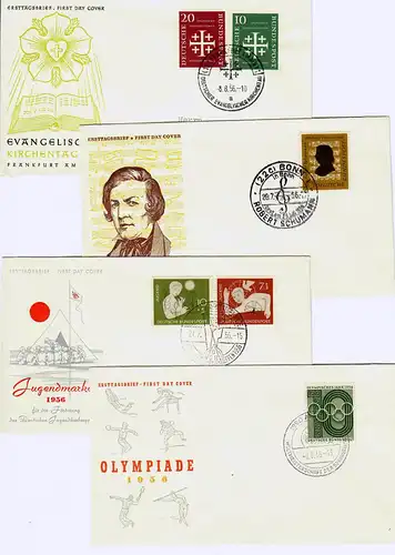 Confédération: Min. 227-248, millésime 1956 à 16x FDC, en partie recommandé