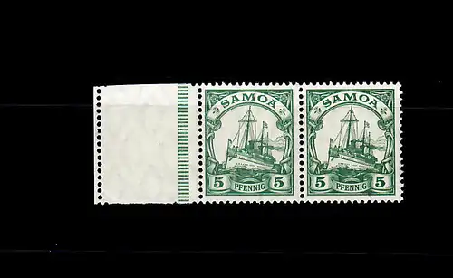 Samoa: MiNr. 21 LF, waagrechtes Paar, postfrisch, **