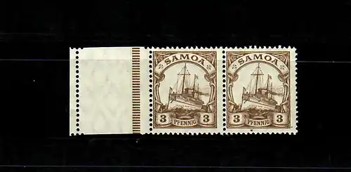 Samoa: MiNr. 20 LF, waagrechtes Paar, postfrisch, **