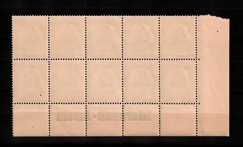 Marschall-Inseln: MiNr. 14, 10er Block mit Inschrift Eckrand, postfrisch **