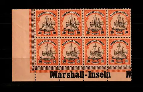 Marschall-Inseln: MiNr. 18, 8er Block links Inschrift Eckrand, postfrisch **
