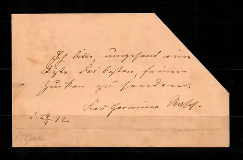 DR: Min. 1 sur carte postale Oeynhausen vers Minden, 1872