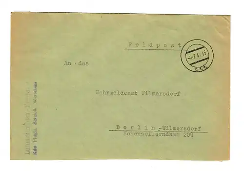GG 1941 Feldpost Luftnachrichten Kompanie Warschau nach Berlin
