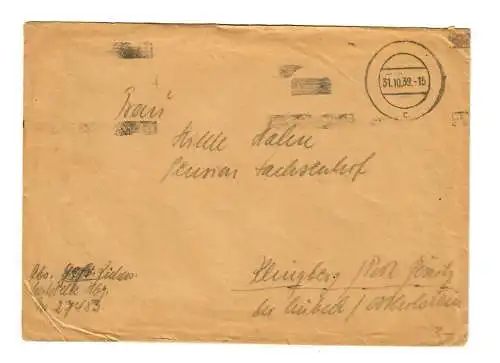 GG: Feldpost 31.10.39, FPNr. 27483, 6. Bat. Art. Reg. 56 nach Klingberg