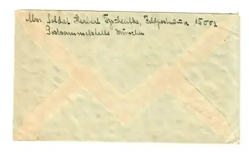 GG Feldpost 4.9.39, sehr frühe Feldpost FPNr. 15002 nach München