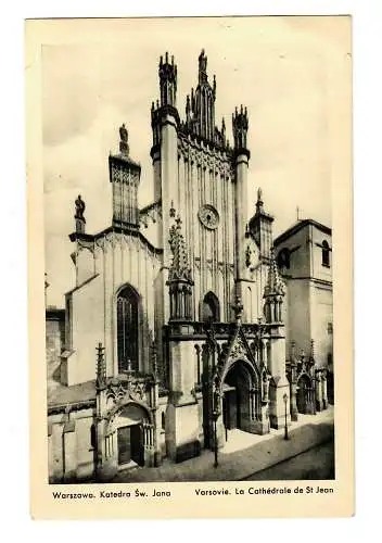 GG 14.10.39 Feldpost: AK Warschau Kathedrale St. Jana nach Braunschweig